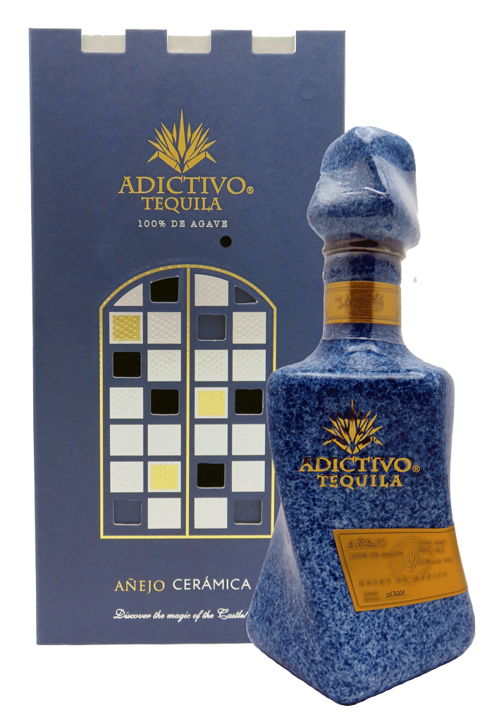 Adictivo Tequila Anejo Blue Ceramic 750ml