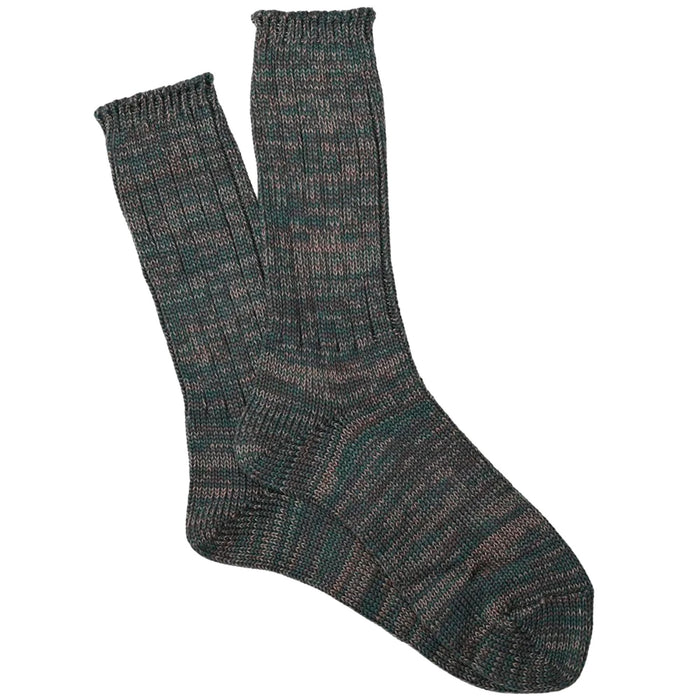 Anonymous Ism 5 Colour Mix Crew Sock - Army Green