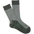 Anonymous Ism Wool Herringbone Crew Socks - Green