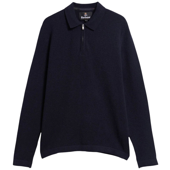 Barbour Bearsted Knitted Zip Polo Shirt - Dark Navy
