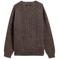 Barbour Natural Yarm Cable Crew Jumper - Medium Brown