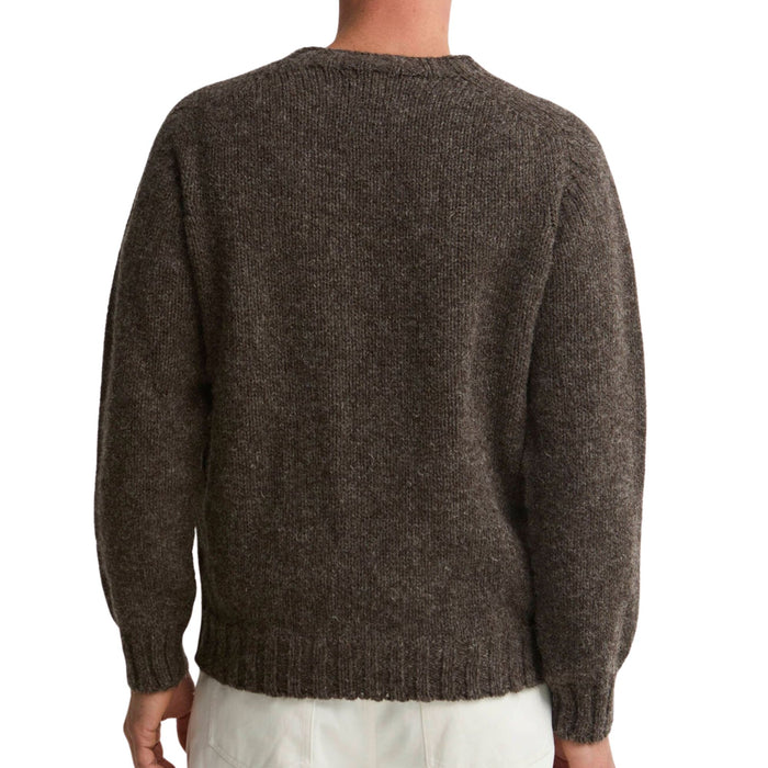 Barbour Natural Yarm Cable Crew Jumper - Medium Brown