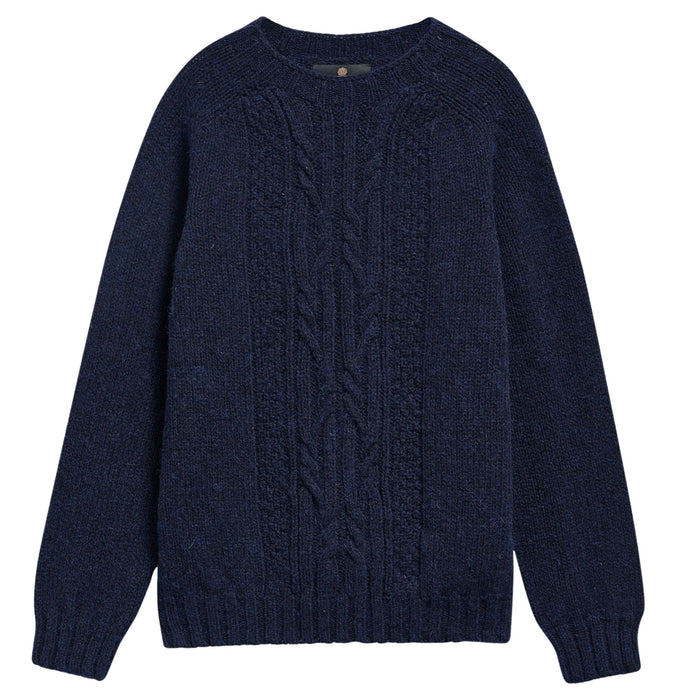 Barbour Natural Yarm Cable Crew Jumper - Navy