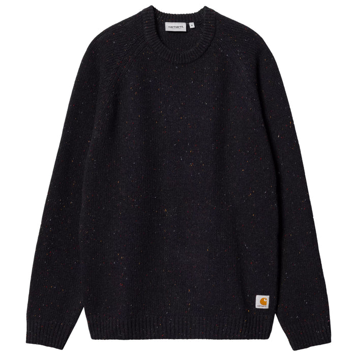 Carhartt WIP Anglistic Sweater - Speckled Dark Navy