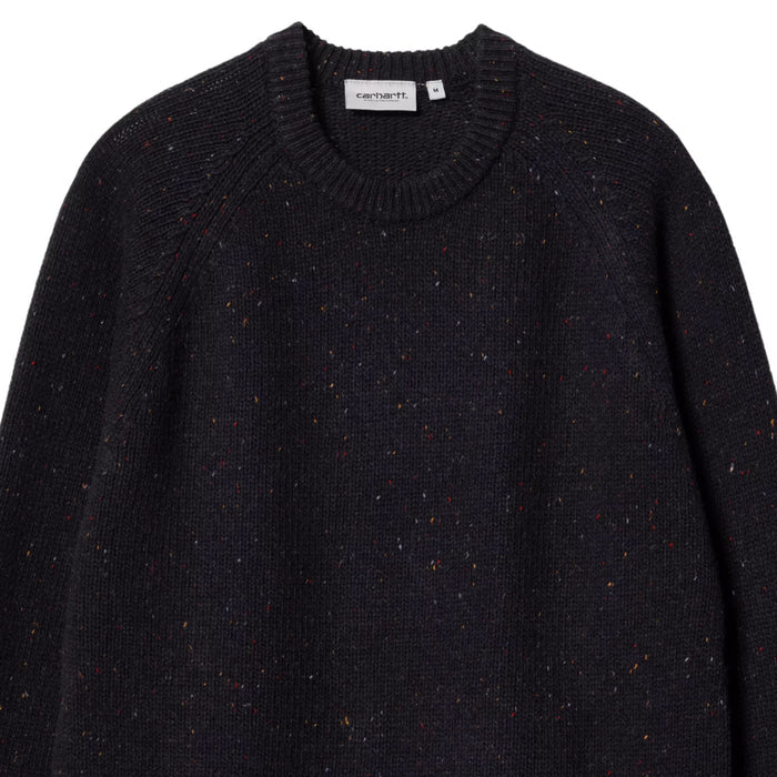 Carhartt WIP Anglistic Sweater - Speckled Dark Navy