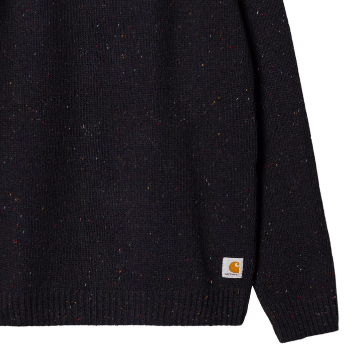 Carhartt WIP Anglistic Sweater - Speckled Dark Navy