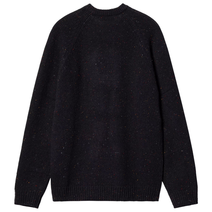 Carhartt WIP Anglistic Sweater - Speckled Dark Navy