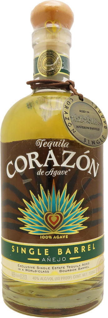 Corazon Anejo Tequila Single Barrel Aged in W.L. Weller Bourbon Barrels 750ml