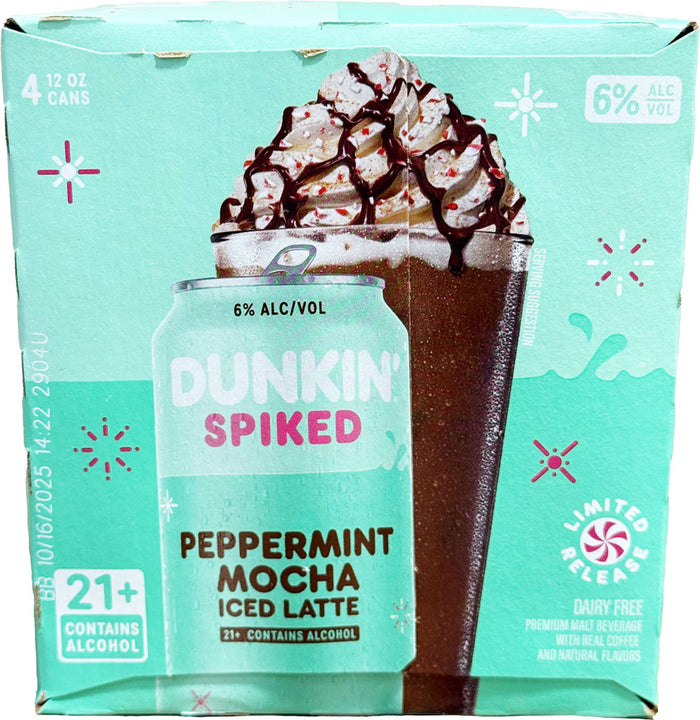 Dunkin' Spiked Peppermint Mocha Iced Latte 4pk Cans