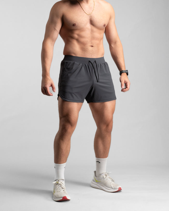 Elite Performance 5“ Shorts (Iron Grey) - Athletic Aesthetics