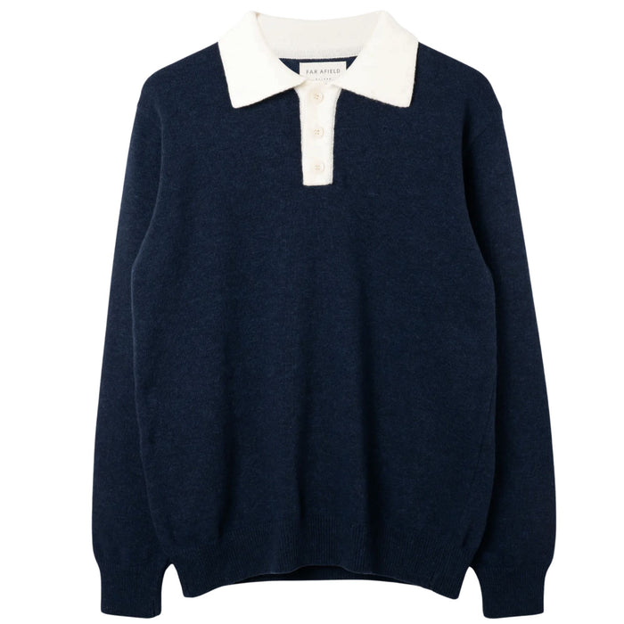 Far Afield Apa Knitted Polo - Navy
