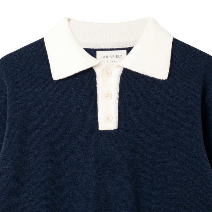 Far Afield Apa Knitted Polo - Navy