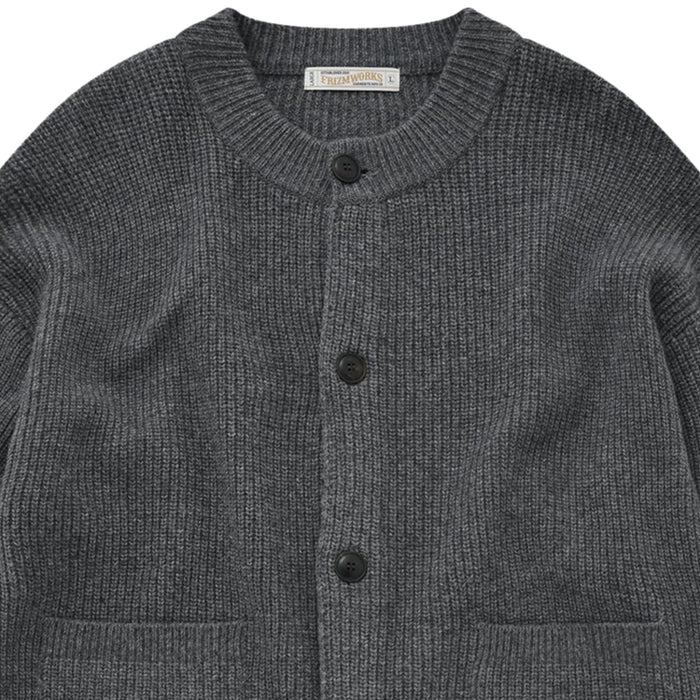 FrizmWORKS Heavy Wool Round Cardigan - Dark Gray
