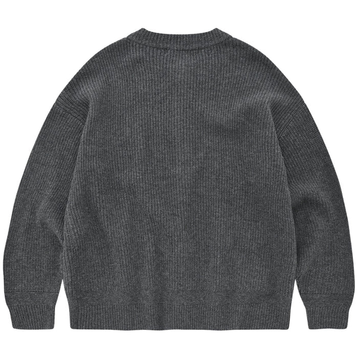 FrizmWORKS Heavy Wool Round Cardigan - Dark Gray