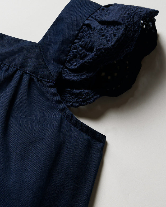 Girl's Twill Clara Short Set in Navy in Navy#Color_Navy