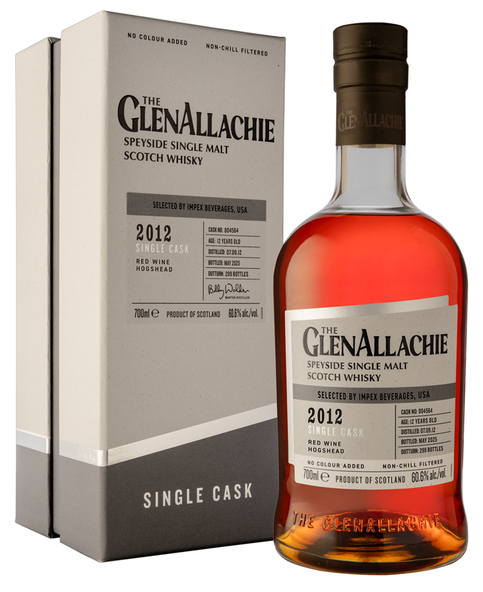 Glenallachie 12 Year Old Red Wine Hogshead Single Cask Single Malt Whisky 2012 700ml