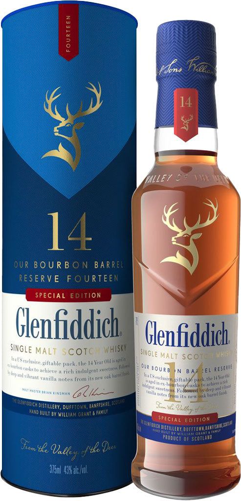 Glenfiddich 14 Year Old Bourbon Barrel Reserve Single Malt Whisky 375ml