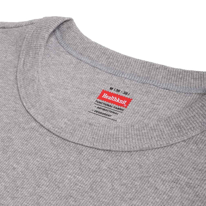 Healthknit Heavyweight Rib Crew T-Shirt - Heather Grey
