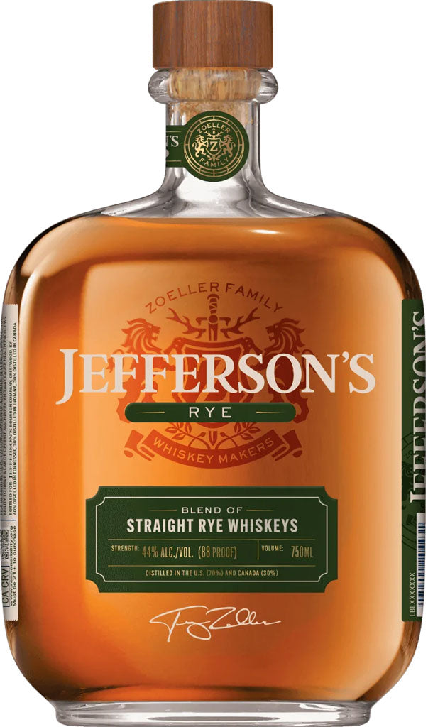 Jefferson's Blend of Straight Rye Whiskeys 750ml