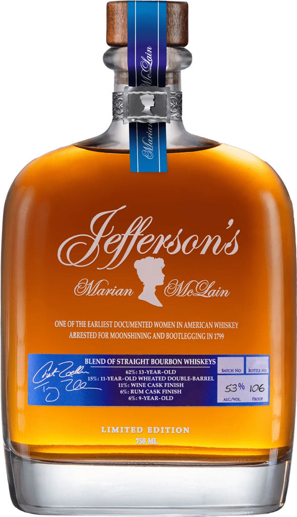 Jefferson's Marian McLain Wheated Double Barrel Bourbon 750ml