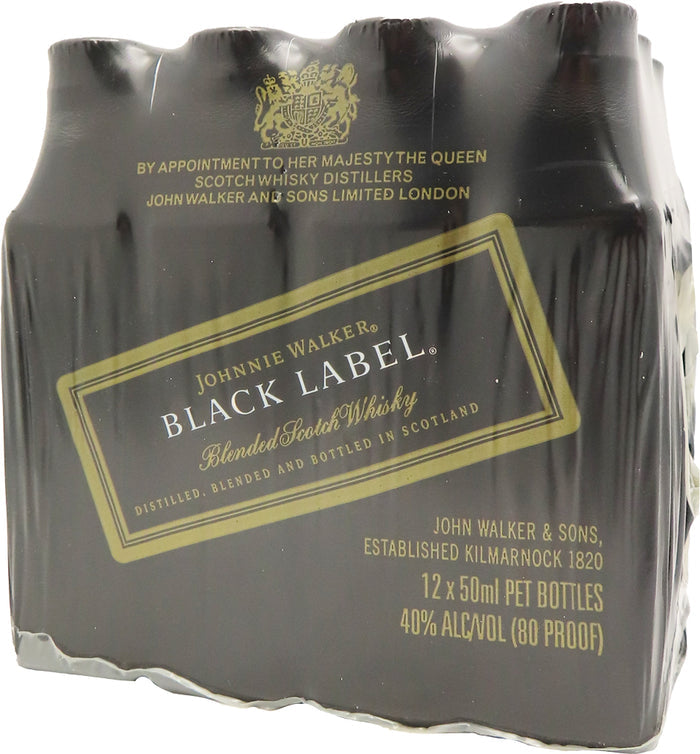 Johnnie Walker Black Label Blended Scotch Whisky 50ml 12pk