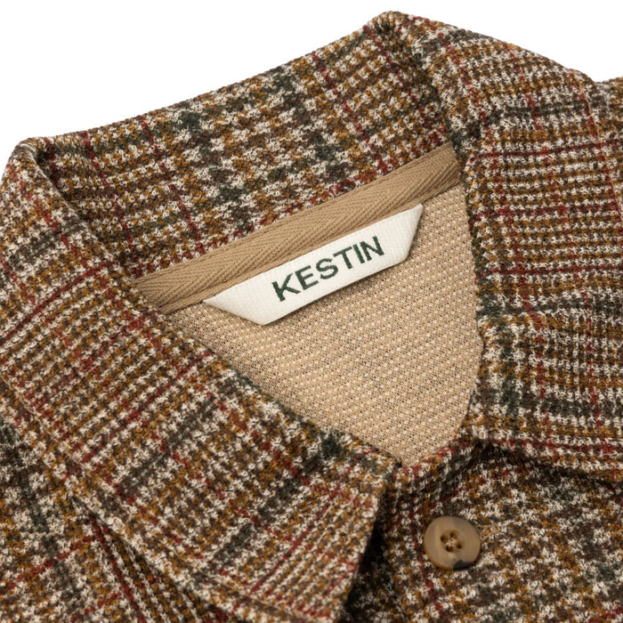 Kestin Printed Check Jersey Portree Overshirt - Peat