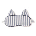 The Kids Twill Kitty Sleep Mask by Petite Plume, in Navy French Ticking, is a whimsical gift. Adorned with cat ears and blue and white stripes, it features a side tag and elastic band for a snug fit. Its perfect for coordinating eye mask sets at bedtime.
