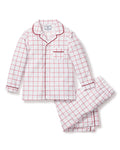 Kid's Twill Pajama Set in Garnet Tattersall in Garnet Tattersall#Color_Garnet Tattersall