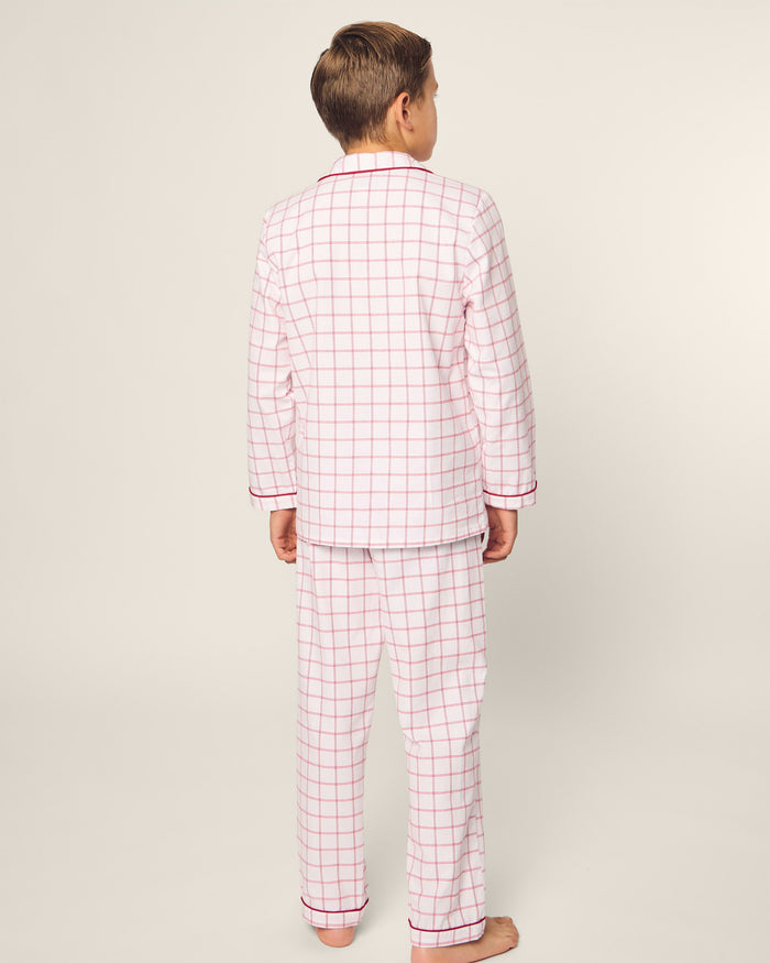 Kid's Twill Pajama Set in Garnet Tattersall in Garnet Tattersall#Color_Garnet Tattersall