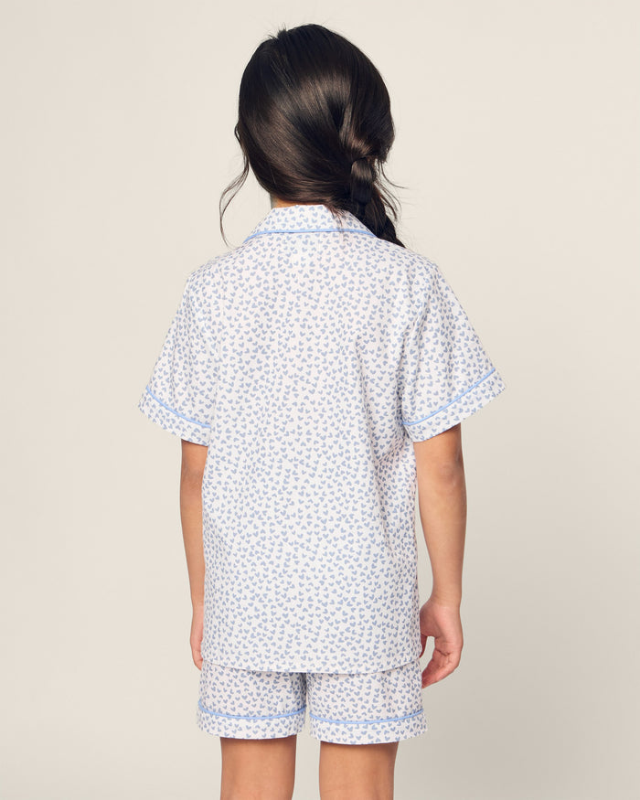 Kid's Twill Short Set in Bluehearts in Bluehearts#Color_Bluehearts