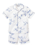 Kid's Twill Pajama Short Set in Indigo Floral in Indigo Floral#Color_Indigo Floral