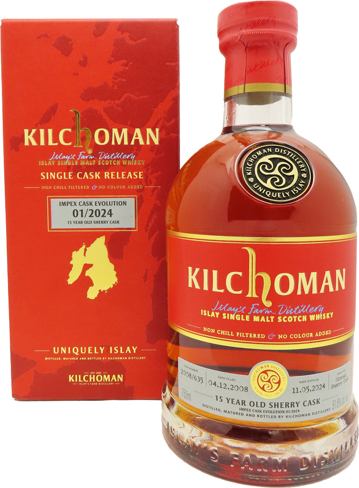 Kilchoman ImpEx Cask Evolution 15 Year Old Sherry Cask Finish Single Malt Whiskey 750ml