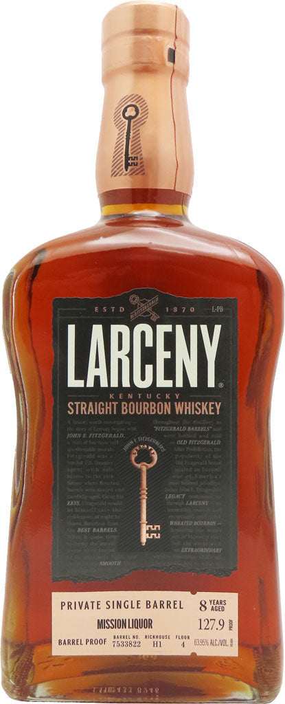 Larceny Barrel Proof Mission Exclusive Private Single Barrel Bourbon 8 Year Old 750ml
