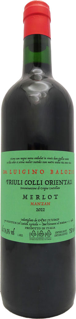 Luigino Balozio Merlot Friuli Colli Orientali 2022 750ml