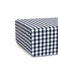 Luxe Premium Cotton Crib Sheet in Navy Gingham  in Light Blue Gingham#Color_Navy Gingham