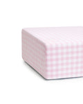 Luxe Premium Cotton Crib Sheet in Navy Gingham  in Pink Gingham#Color_Pink Gingham