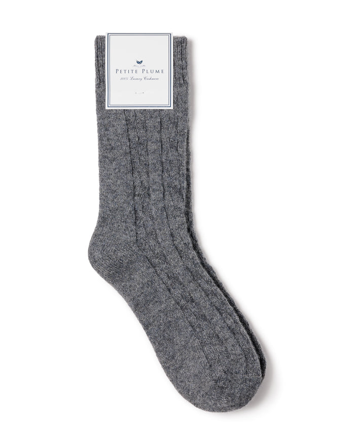 Men's Cashmere Sock in Navy in Dark Heather Grey#Color_Dark Heather Grey