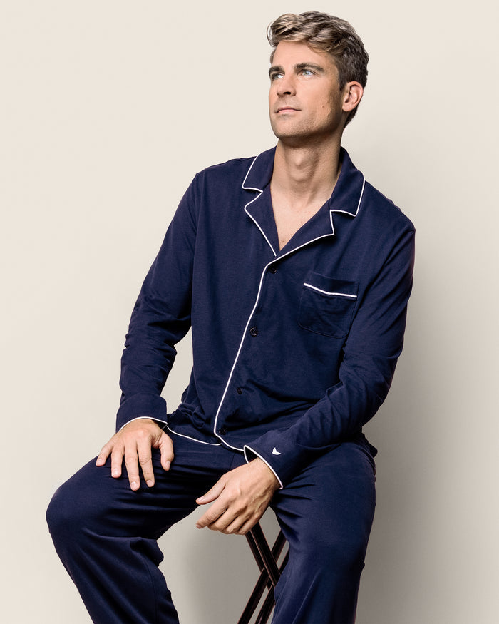Men's Pima Pajama Set in Navy