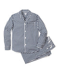 Men's Twill Pajama Set in Royal Blue Gingham in Navy Gingham#Color_Navy Gingham