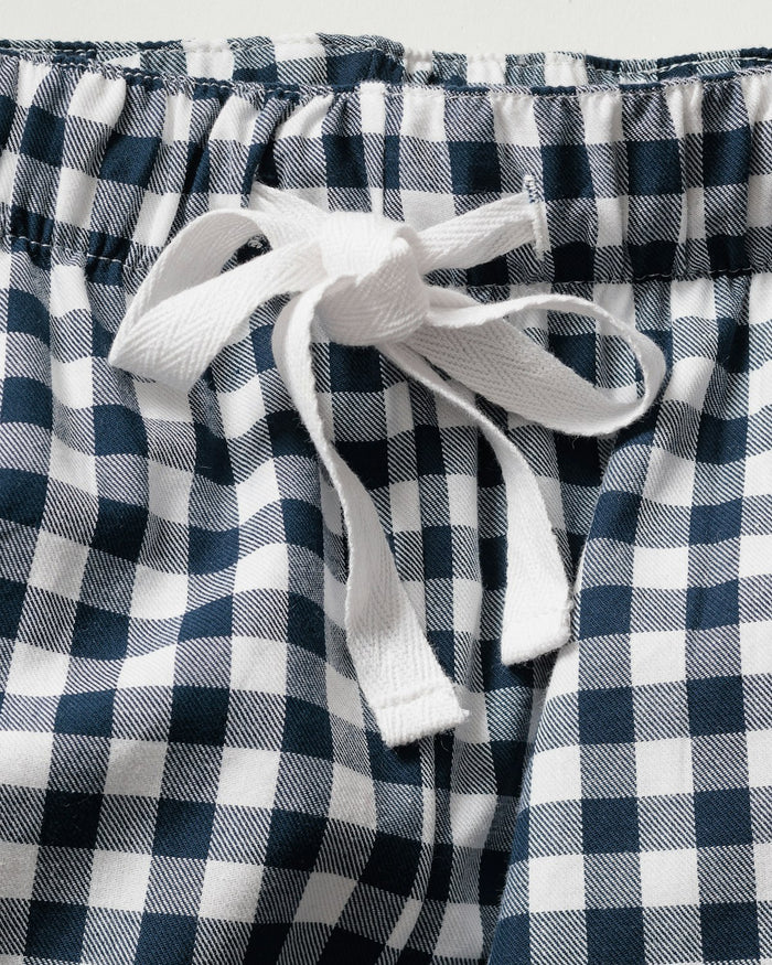 Men's Twill Pajama Set in Royal Blue Gingham in Navy Gingham#Color_Navy Gingham