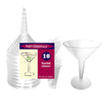 Party Essentials 8oz Clear Martini Plastic Glasses 10pk
