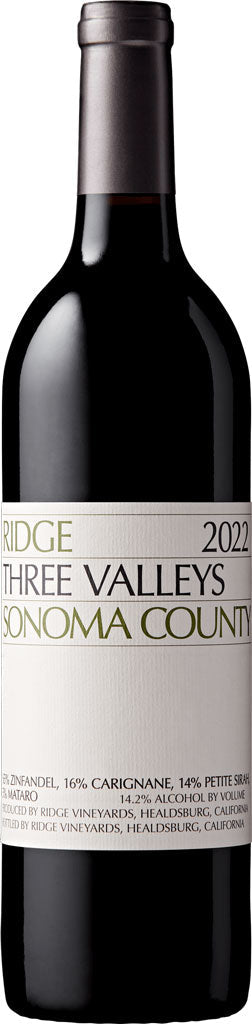 Ridge Vineyards Three Valleys Red 2022 750ml