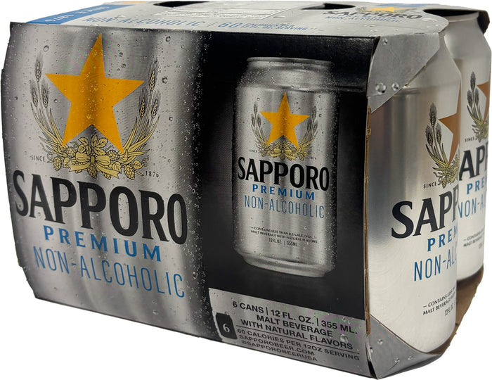 Sapporo 0.0 Alcohol-Free 6pk Cans
