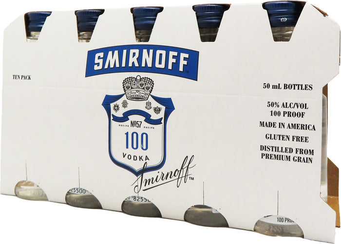 Smirnoff Vodka 100 Proof 50ml 10pk