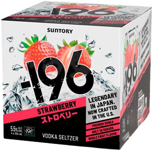 Suntory -196 Strawberry Vodka Seltzer 4pk Cans