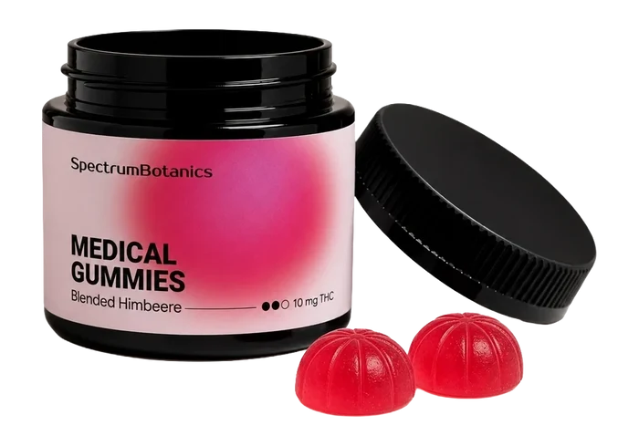 SpectrumBotanics Medical Gummies Blended Himbeere 10 mg THC – Dose mit Gummies