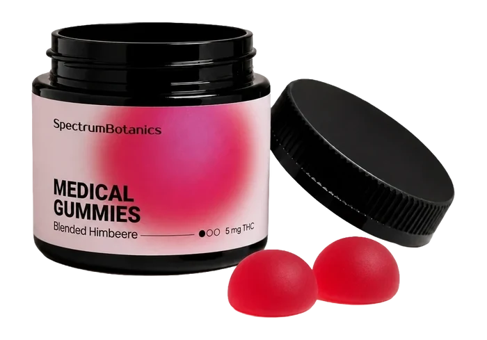SpectrumBotanics Medical Gummies Blended Himbeere 5 mg THC – Dose mit Gummies