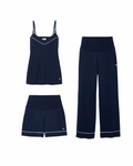The Basics Maternity Set in Light Heather Grey in Navy #Color_Navy