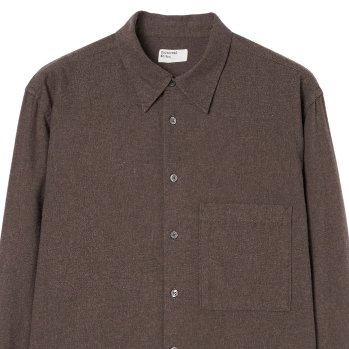 Universal Works Brushed Flannel Square Pocket Shirt - Brown
