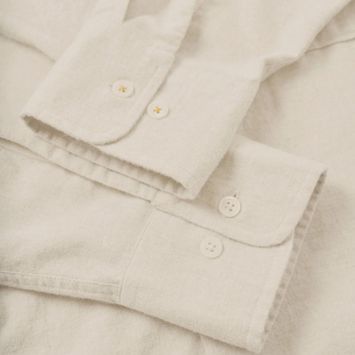 Universal Works Brushed Flannel Square Pocket Shirt - Ecru